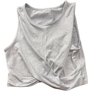 Yogalicious Lux Gray Wrap Front Crop Tank Top Heathered XXL Activewear |D1